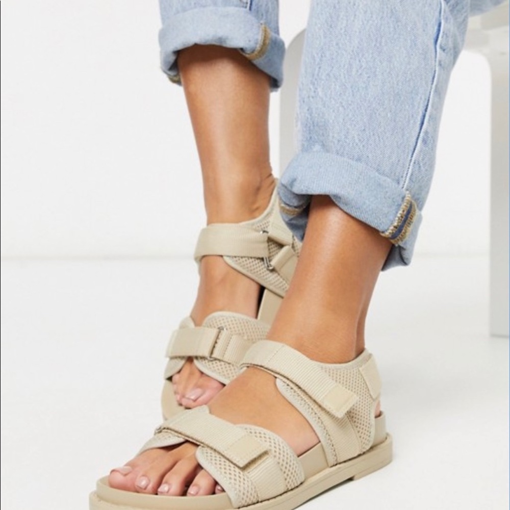 Monki Misha sporty sandals in beige